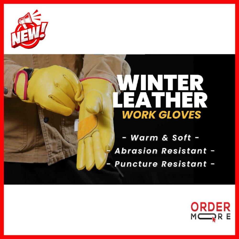 Winter Work Gloves with 3M Thinsulate Lining, Lea… - image 8